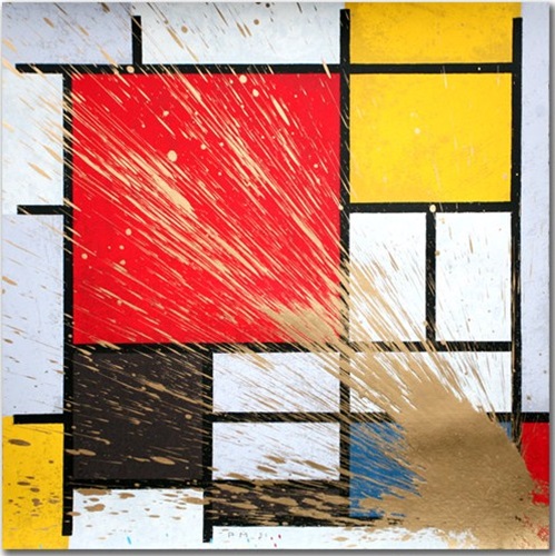 Mondriart (Gold) by Mr Brainwash