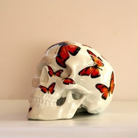 Skull Butterfly Porcelain (Red) by NooN