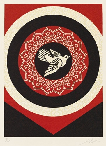 Obey Dove (Dove Target) (Large Format Black) by Shepard Fairey