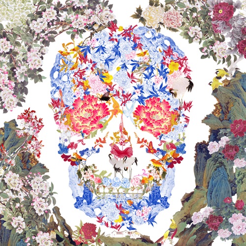 Chinese Floral Skull (Lenticular) by Jacky Tsai