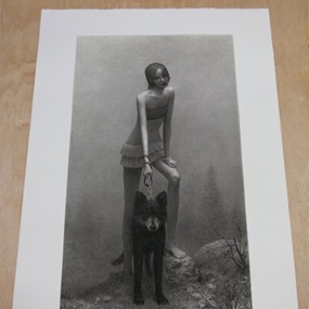 Girl With Dog by Aron Wiesenfeld
