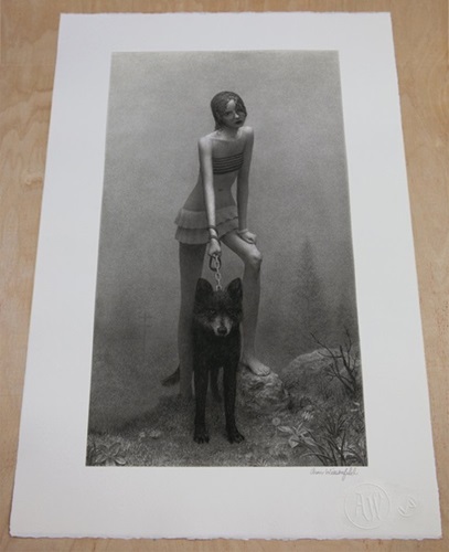 Girl With Dog  by Aron Wiesenfeld