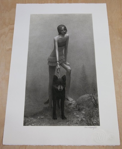 Girl With Dog  by Aron Wiesenfeld