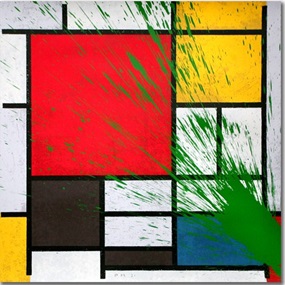 Mondriart (Green) by Mr Brainwash
