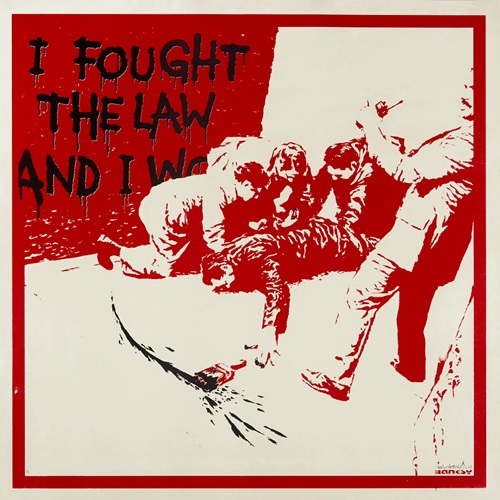 I Fought The Law (Red AP) by Banksy
