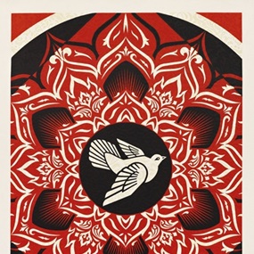 Lotus Target (Large Format Black) by Shepard Fairey