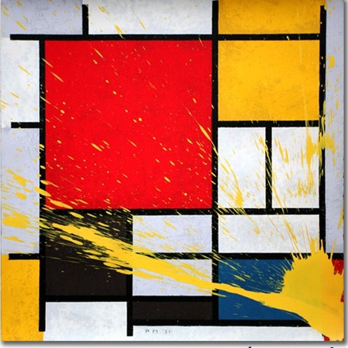 Mondriart (Yellow) by Mr Brainwash