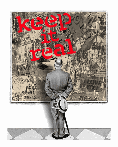 Street Connoisseur - Keep It Real (Red) by Mr Brainwash