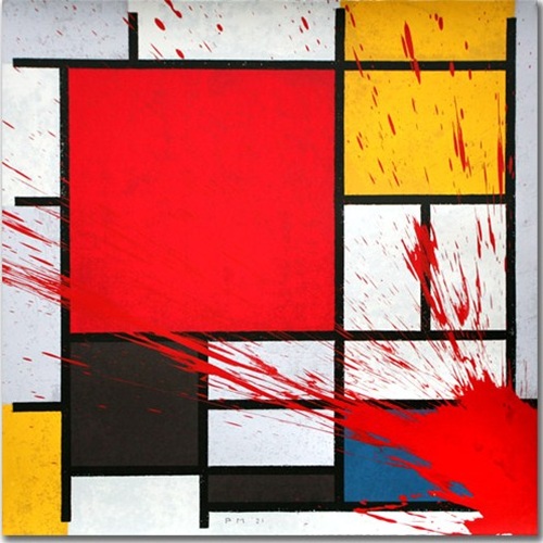 Mondriart (Red) by Mr Brainwash