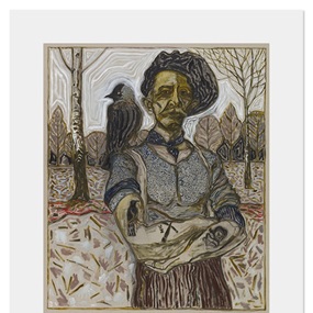 Man With Jackdaw by Billy Childish
