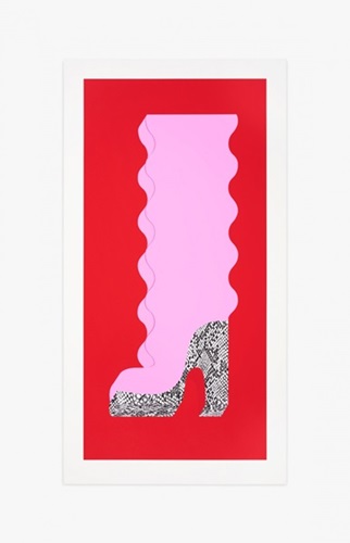 Pink Whips Navy Boot  by Anthea Hamilton