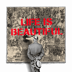 Street Connoisseur - Life Is Beautful (Red) by Mr Brainwash