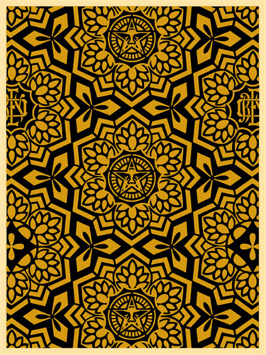 Yen Pattern (Black / Gold) by Shepard Fairey