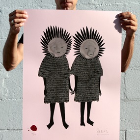 Twins (Hand-Embellished Pink) by Kid Acne
