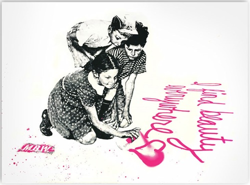 I Find Beauty Everywhere (Pink) by Mr Brainwash