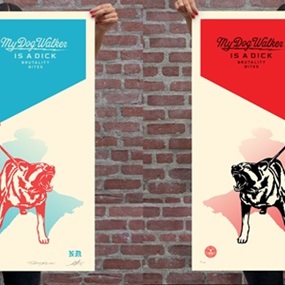 Sadistic Dog Walker (Diptych) by Shepard Fairey