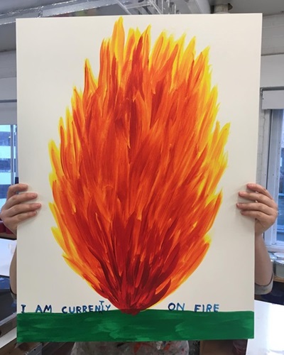 I Am Currently On Fire  by David Shrigley