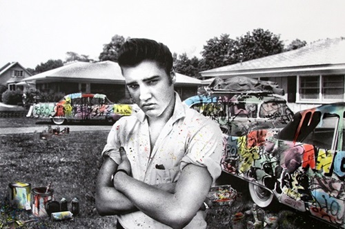 Happy Birthday Elvis! - Cadillac King  by Mr Brainwash