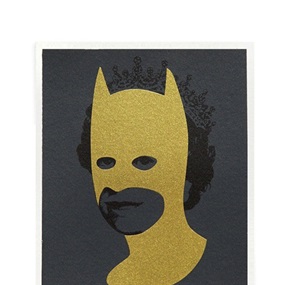 Rich Enough To Be Batman (Gold and Grey (Postcard size)) by Heath Kane