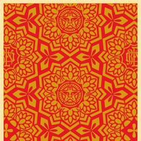 Yen Pattern (Red / Gold) by Shepard Fairey