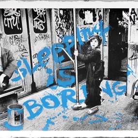 Sleeping Is Boring (Blue) by Mr Brainwash