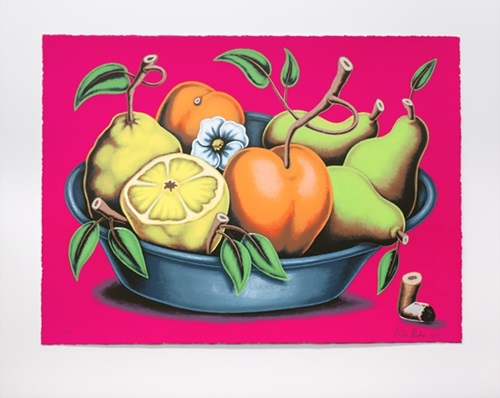 Bowl Of Fruit With Flower And Cigarette Butt  by Pedro Pedro