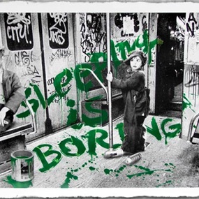 Sleeping Is Boring (Green) by Mr Brainwash