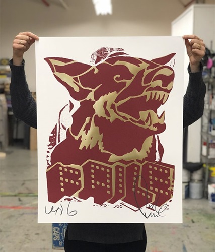 Faile Dog (Red / Gold Offset) by Faile