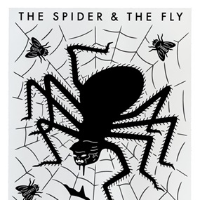 The Spider & The Fly (White) by Cleon Peterson