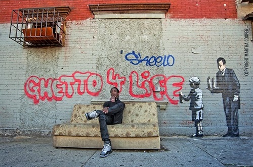 Banksy Wall In NY (Ghetto 4 Life) (First Edition) by Martha Cooper