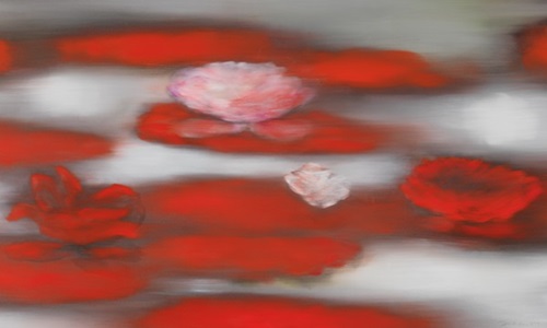 Floating Red  by Ross Bleckner