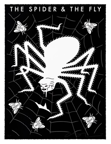 The Spider & The Fly (Black) by Cleon Peterson
