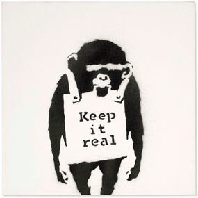 Keep It Real (Square Canvas) by Banksy