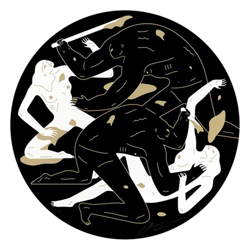 Revolution Is A Mother Who Eats Its Children (Black Tondo) by Cleon Peterson