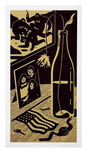 American Still Life: Shots Fired (Gold) by Cleon Peterson