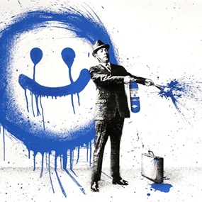 Spray Happiness (Blue) by Mr Brainwash