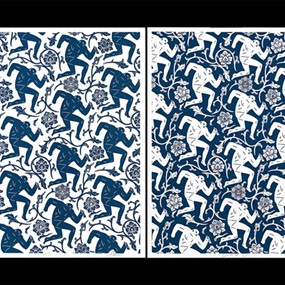 Pattern Of Corruption (Blue / White Set) by Shepard Fairey | Cleon Peterson