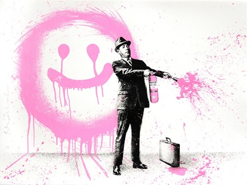 Spray Happiness (Pink) by Mr Brainwash