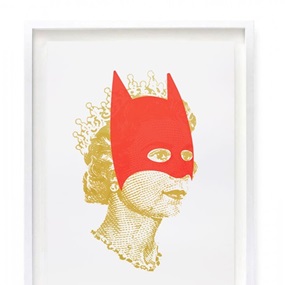 Rich Enough To Be Batman - Lizzie (Neon Red & Gold (A2)) by Heath Kane