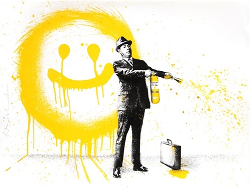 Spray Happiness (Yellow) by Mr Brainwash