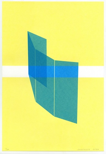 Folding Wall (Blue On Yellow) (First Edition) by Kate Shepherd