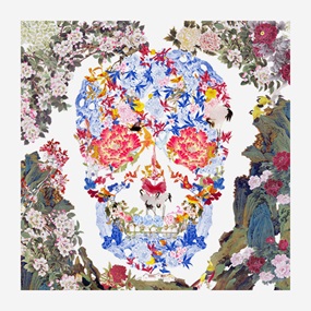 Chinese Floral Skull (Paper) by Jacky Tsai