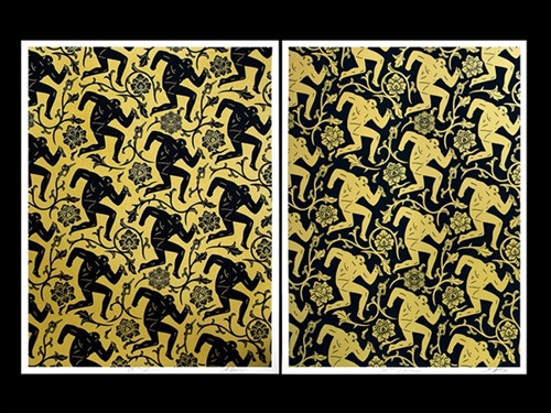 Pattern Of Corruption (Gold / Black Set) by Shepard Fairey | Cleon Peterson