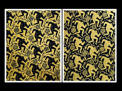 Pattern Of Corruption (Gold / Black Set) by Shepard Fairey | Cleon Peterson