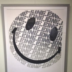 Smiley (Grey) by Ben Eine