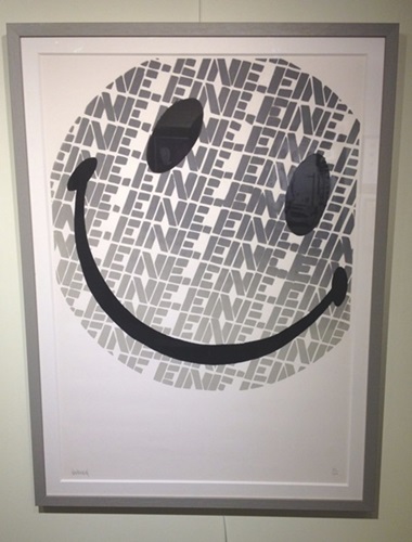 Smiley (Grey) by Ben Eine