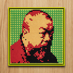 Self-Portrait Embroidery (Red & Green) by Ai Weiwei