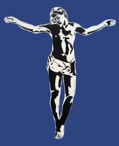 Jesus (Artist Proof - Blue) by Blek Le Rat