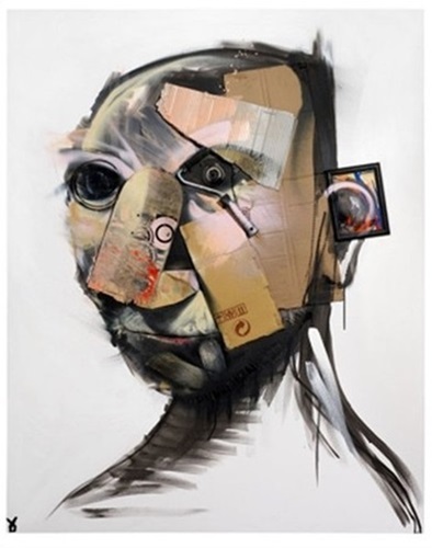 White Self Portrait  by Adam Neate