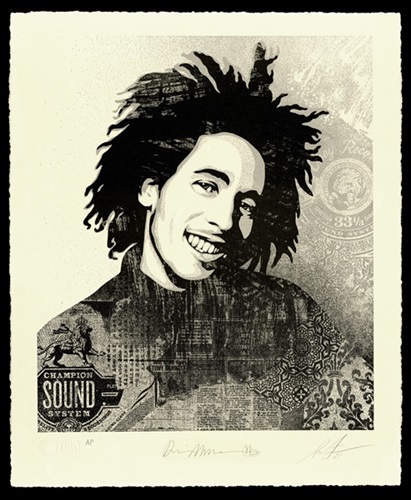 Bob Marley 40th Letterpress - Lively Up Yourself  by Shepard Fairey